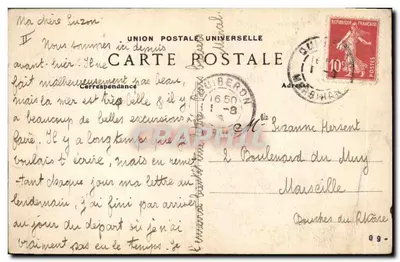 Presqu'île de Quiberon — A Gruta de Port Blanc — Coleção Villard, Quimper — Verso