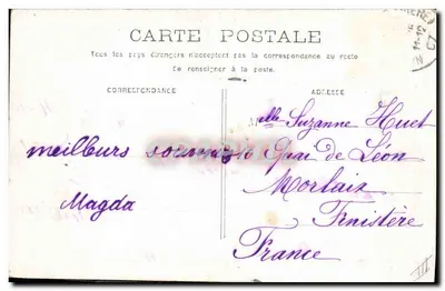 Cartolina d'epoca Bambola Dis donc Zezette mangiamo velocemente tutti i dolci — Verso