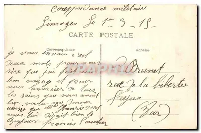 Limoges - Palácio da Justiça e Estátua de Gay-Lussac — Edit. das Novas Galerias, Limoges — Verso