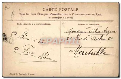 Croiseur de 1ère classe 'Désaix' — Marine Militaire Française — éditeur A. Couturier, n°330 — Verso