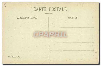 Reims — O Hospital Civil incendiado pelos Alemães, em 13 de Agosto de 1916 — Coleção G. Dubois, Reims — Verso