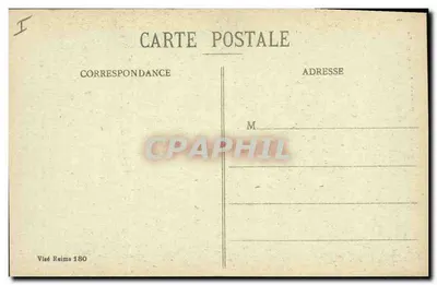 Reims in de jaren van de bombardementen 1914-15-16 — Oude Lingerie, Civiel ziekenhuis in brand — Collectie G. Dubois — Achterkant
