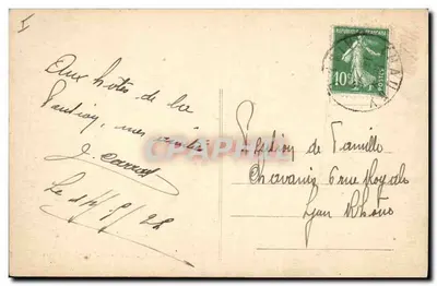 Chauny destruído (Aisne) — Praça da Estação e Boulevar Gambetta — Charles Louis, Foto, Chauny, Tergnier — Verso