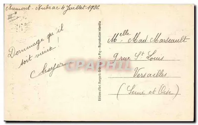 Velho camponês montanhês — Exposição Colonial de Paris 1931 — Edições d'Art Margerit, Le Puy — Verso