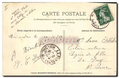 La Bourrée à Quatre — Danza nazionale in Auvergne e Velay — Editore Le Velay Illustré, n°276 — Verso