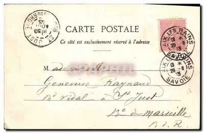 Aix-les-Bains — Castelo de Bordeau — Bilhete postal antigo n°8109 — Verso