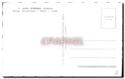 Aven d'Orgnac — Grupo Stalagmítico « Detalhe » — Foto Albert Perron — Verso