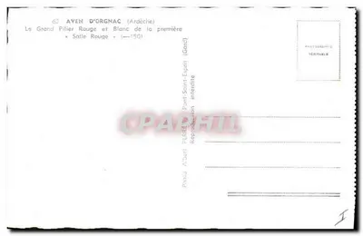 Ayen d'Orgnac — Duży czerwono-biały pilarz Sali Czerwonej — Foto Albert Perré — Rewers