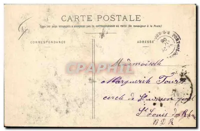 Mulher e criança perto de um curso d'água — A Boneca Viajante — Édition Bergeret — Verso