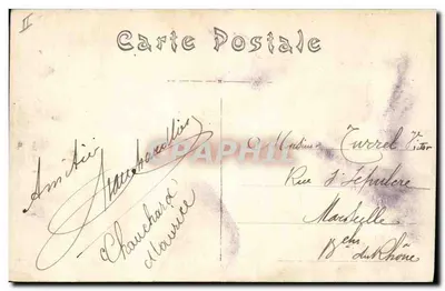 Bilhete postal antigo Palácio de Justiça Largentiere O Tribunal — Verso