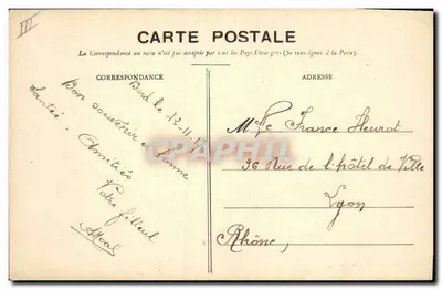 Het Cuirassé Démocratie — Oorlogsschip op zee — Collectie H. Laurent, Port-Louis — Achterkant