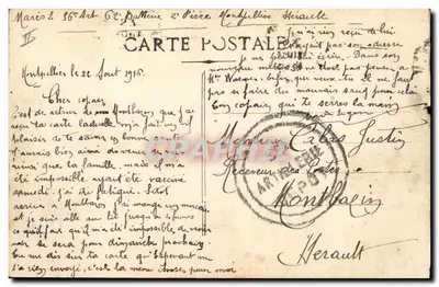 Montpellier — Prefektura i Poczta — Rewers