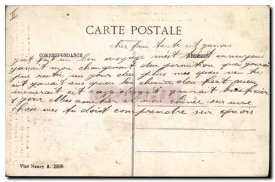 Distruzioni a Nancy — Difesa del Grand Couronné — Café Restaurant — Verso