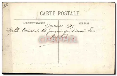 Rua da Universidade — Reims — bombardeada e incendiada pelos Alemães — Cliché M. Lavergne, Reims — Verso