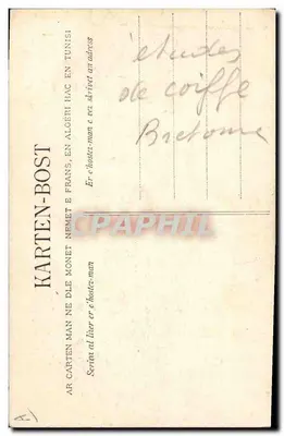 Visser van Carantec — Studie van de hoofddoeken van Bretagne — Collectie Villand, Quimper — Achterkant
