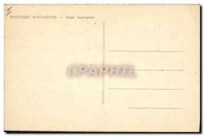 Jovem Auvergnata — COSTUMES D'AUVERGNE — n° II — Verso