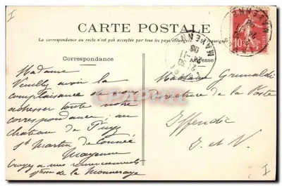 Sille-le-Guillaume — O Donjon do Castelo — E. Mary-Rousselière, editora, Rennes, n°603 — Verso