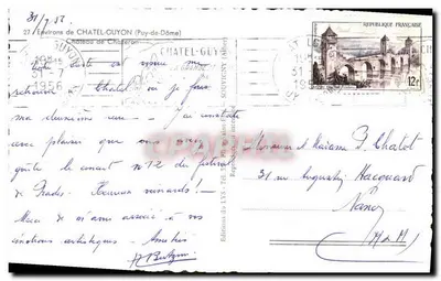 Zamek w Châtel-Guyon — Puy-de-Dôme — Wydawnictwo LYS (Allier) — Rewers