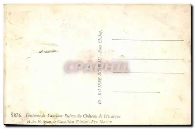 Ruiny zamku Pétrarque — Vaucluse — Wydawnictwo V.ze Martin — Rewers