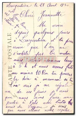 Largentière (15) — O Tribunal — L'ARDÈCHE ILLUSTRÉE — Verso