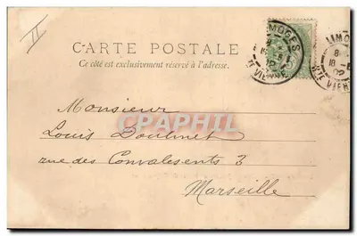 Limoges — Justitiepaleis en Statuïet van Gay-Lussac — Fernand Davenet — Achterkant
