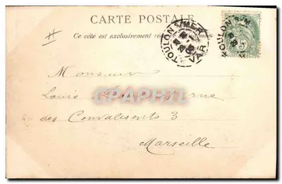 O «Dunois» — navio de guerra — F. Dourcernel, N° 535 — Verso