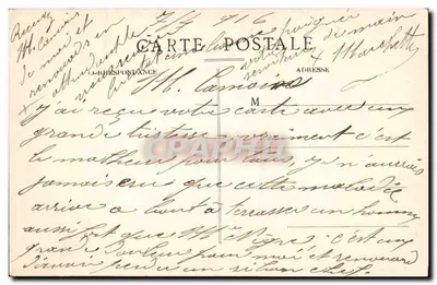 Avião francês retornando de reconhecimento a bordo do Cruiser de 1º Rango — Edgar Quinet — H. Grimaud e Cie, 64, rue Mazanod, Marselha — Verso