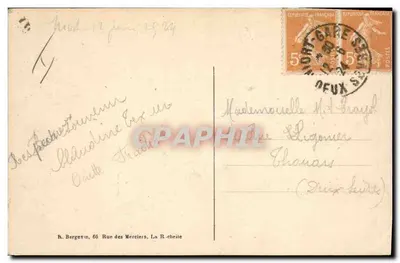 Niort — Prefektura Deux-Sèvres — wydawca B. Bergerun, nr 3491 — Rewers