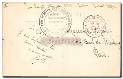 VASSINCOURT — Ruínas da prefeitura e da escola após a batalha da Marne (6-12 set. 1914) — H. G. — Editor A. Gauthier, Saint-Dizier — Verso