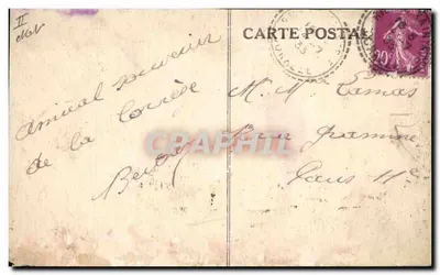 Cena de vida na Auvergne — três personagens em traje tradicional — L'Auvergne, n°6276, Gais Propos — Verso