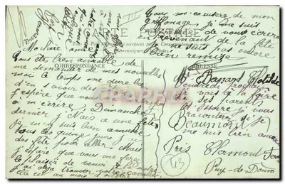 Tipos de Auvergne — Camponeses — LL. — G. Wilde — Verso