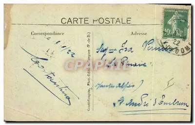 Un couple auvergnat — scène de rue — G. D'O - 1238. L'Auvergne — Achterkant