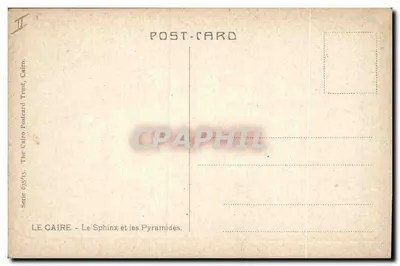 Kair — Sfinks i piramidy — The Cairo Postcard Trust, seria 635/15 — Rewers