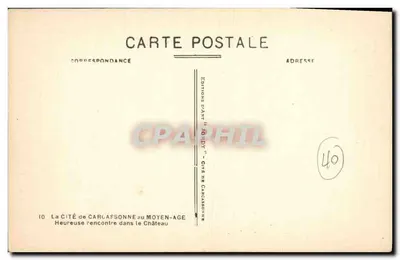 La Città di Carcassonne nel Medioevo — Felice incontro nel Castello — Edizioni D'Art "L'Ordy" - Città di Carcassonne — Verso
