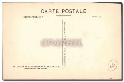 A Cidade de Carcassonne na Idade Média — Bênção das Armas — Edições d'Arp "Jocidy" — Verso