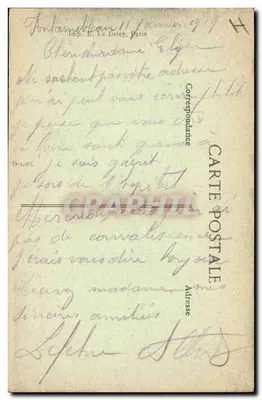 Floresta de FONTAINEBLEAU — Caverna d'Augas — editor Pontchâteau, n° 623 — Verso
