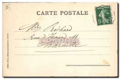 Jaskinia lodowca Argentières — J.J. 2997 — wydawnictwo Julian Fréen, Genewa — Rewers