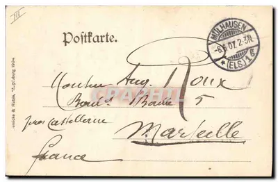 Mulhouse — Adalet Sarayı (Kaiserliches Amtsgericht) — enicke & Rubin, 1904 — Arka yüz