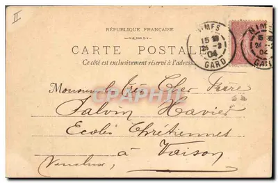 Nîmes - A Prefeitura — Conselho de Revisão dos Serviços (camponês) — Fototip. E. Lacour - Marselha, n°1192 — Verso