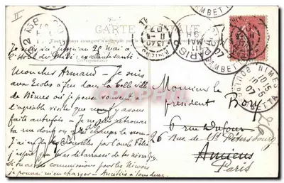 Nîmes — O Palácio de Justiça — Editor: Granger e Pitton, Nîmes, n°10 — Verso