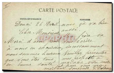 Douai — De Klokkenstoel tussen de Ruïnes — Uitzicht genomen van de Rue de Bellain — E. Baron, fot. Douai — Achterkant