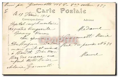 Catedral de Reims — bombardeio e incêndio pelos alemães (19 de setembro de 1914) — I. MATOT, Edit., Reims — Verso