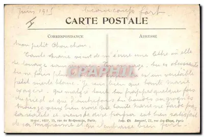 Le Quesnoy (Somme) — O que resta da igreja — Visé a Paris N° 205 — Verso