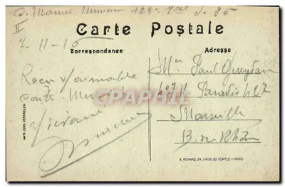 Biaches (Somme) — Aspect da Praça da Prefeitura após a batalha — Visa Paris 146 — Verso