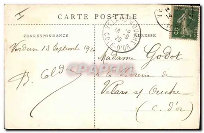 Verdun - Dolna Rue St-Pierre — Ruiny po wojnie 1914-18 — E. C.H. Visé, Paryż, nr 546 — Rewers