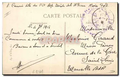 Músico de Vielle e Camponesa de Coroa Amarela — A Auvergne Pittoresca — V.D.C. n°2341 — Verso