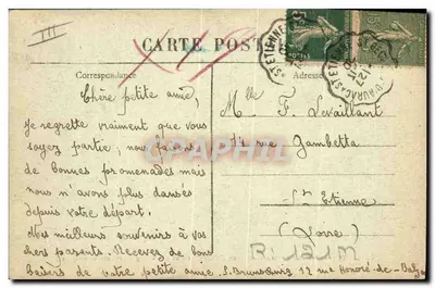 Typy różnych fryzur z Auvergne i Velay (starożytne i nowoczesne) — seria 3555 — wydawca Marguerit Brechard, Le Puy — Rewers