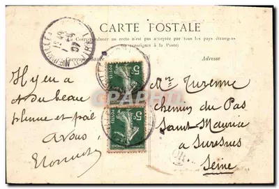 Saint-Ilyé — O Castelo — Fachada sobre o Parque — Librairie-Papeterie O. Perche, em Neuville — Verso