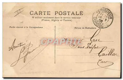 Périgueux — A Prefeitura — Sécars 1904 — Verso