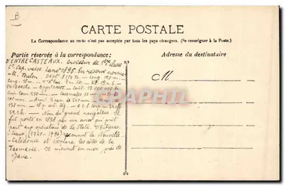 Le D'Entrecasteaux — Cruzeiro de Primeira Classe — Guende fot. Marselha — Verso